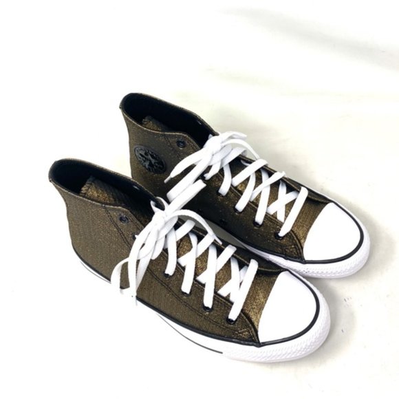 Converse Chuck Taylor Shoes Black Gold Canvas Kid Women Casual Sneakers A05388F - Picture 3 of 9